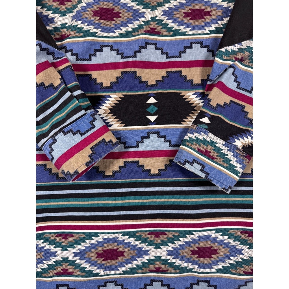 Vtg 90s Wrangler Cowboy Cut Aztec Western Shirt 17.5 x 35 X-Long Tail USA - Picture 11 of 12